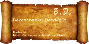 Bercsinszky Deodát névjegykártya